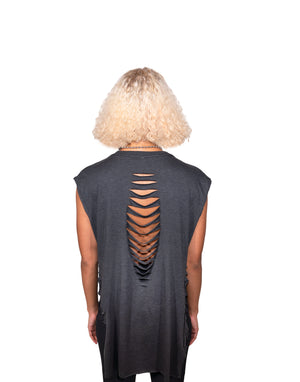 
                  
                    Load image into Gallery viewer, stab me in the back tee/dress (dark gray)
                  
                